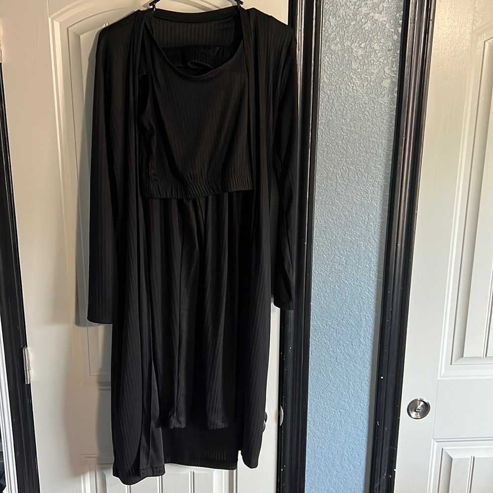 3pc Set- Leggings, Cropped Tank, Duster